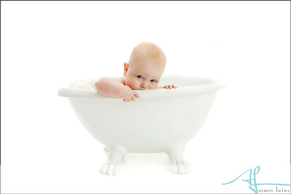 6 month old studio photography by Aimee